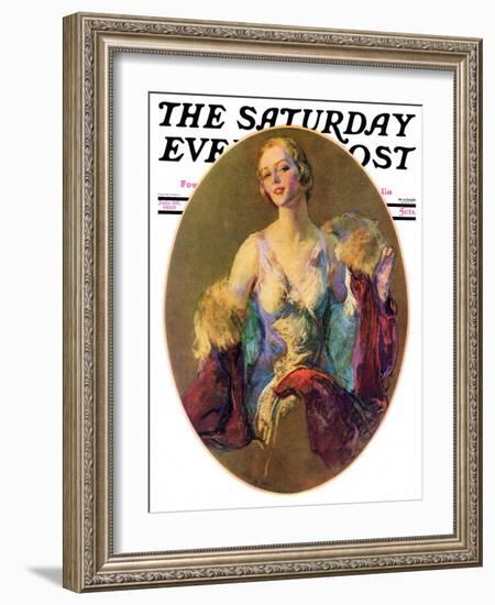 "Elegant Woman," Saturday Evening Post Cover, July 30, 1932-Guy Hoff-Framed Premium Giclee Print