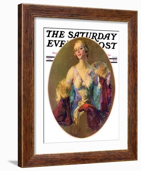 "Elegant Woman," Saturday Evening Post Cover, July 30, 1932-Guy Hoff-Framed Premium Giclee Print