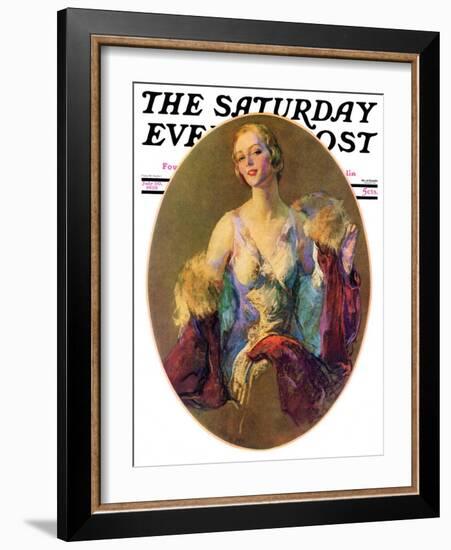 "Elegant Woman," Saturday Evening Post Cover, July 30, 1932-Guy Hoff-Framed Premium Giclee Print