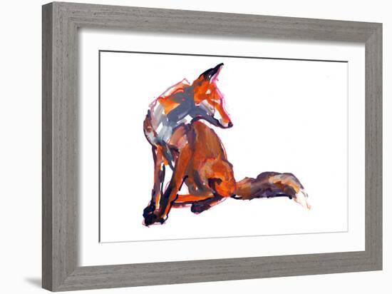 Elegant Youngster (red fox), 2021, (mixed media on paper)-Mark Adlington-Framed Giclee Print