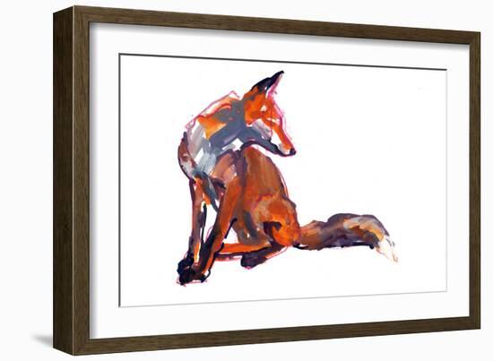 Elegant Youngster (red fox), 2021, (mixed media on paper)-Mark Adlington-Framed Giclee Print