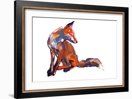 Elegant Youngster (red fox), 2021, (mixed media on paper)-Mark Adlington-Framed Giclee Print