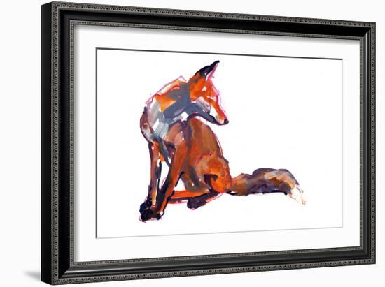Elegant Youngster (red fox), 2021, (mixed media on paper)-Mark Adlington-Framed Giclee Print