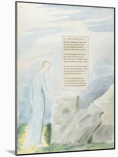 'Elegy Written in a Country Church-Yard', Design 112 from 'The Poems of Thomas Gray', 1797-98 (W/C-William Blake-Mounted Giclee Print