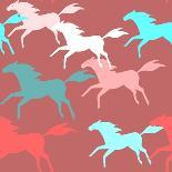 Running Horses Seamless Pattern-elein-Art Print