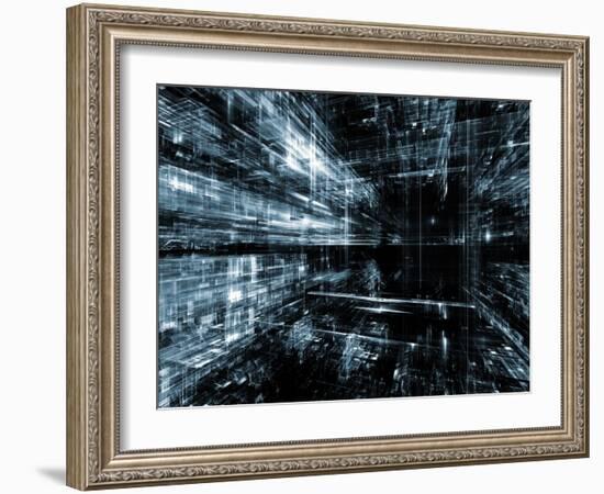 Elements of Fractal Dimensions-agsandrew-Framed Art Print