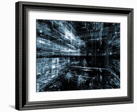 Elements of Fractal Dimensions-agsandrew-Framed Art Print