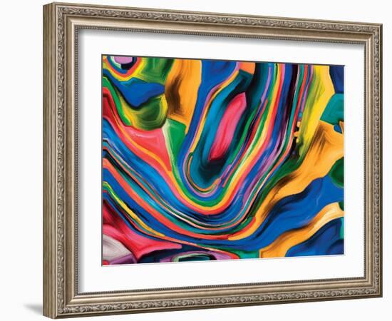 Elements of Microcosm Series. Backdrop Design of Colorful Painted Texture for Works on Organic Desi-agsandrew-Framed Art Print