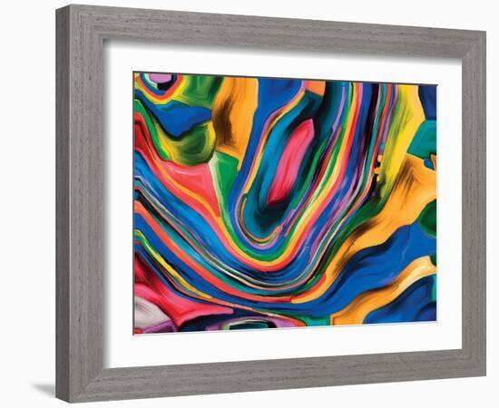 Elements of Microcosm Series. Backdrop Design of Colorful Painted Texture for Works on Organic Desi-agsandrew-Framed Art Print