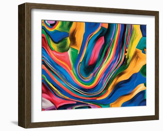 Elements of Microcosm Series. Backdrop Design of Colorful Painted Texture for Works on Organic Desi-agsandrew-Framed Art Print