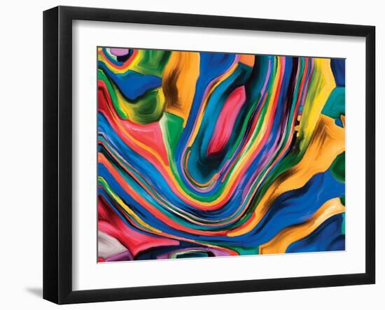 Elements of Microcosm Series. Backdrop Design of Colorful Painted Texture for Works on Organic Desi-agsandrew-Framed Art Print