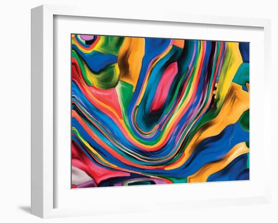 Elements of Microcosm Series. Backdrop Design of Colorful Painted Texture for Works on Organic Desi-agsandrew-Framed Art Print