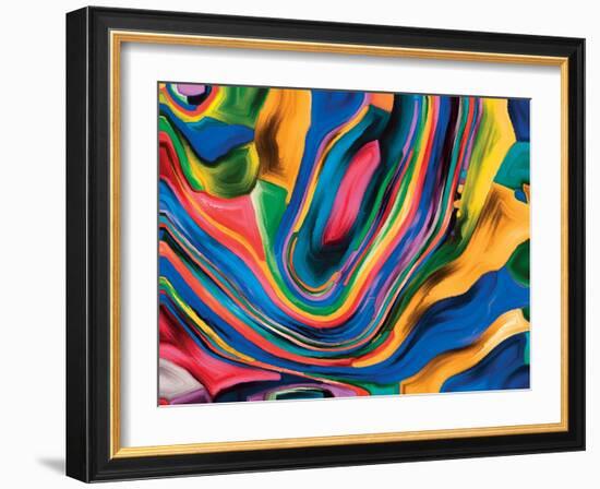 Elements of Microcosm Series. Backdrop Design of Colorful Painted Texture for Works on Organic Desi-agsandrew-Framed Art Print