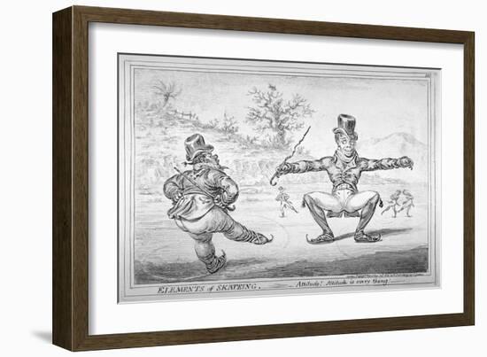 Elements of Skateing. Attitude! Attitude Is Every Thing!, 1805-James Gillray-Framed Giclee Print