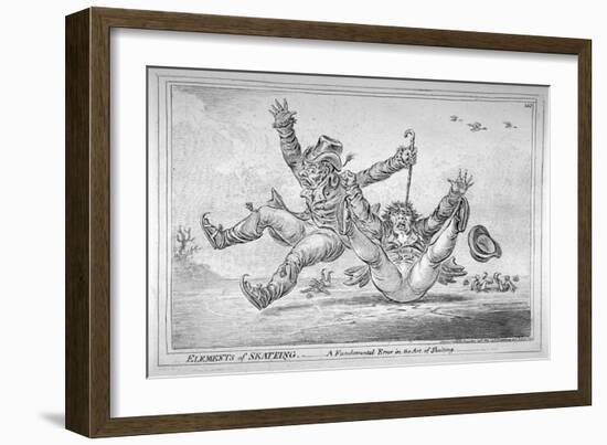 Elements of Skateing. Making the Most of a Passing Friend, in a Case of Emergency!, 1805-James Gillray-Framed Giclee Print