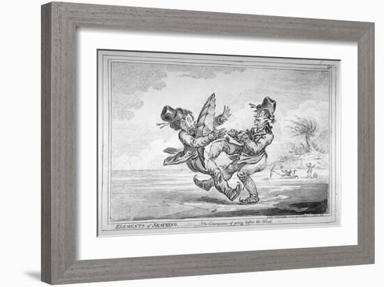 Elements of Skateing. the Consequence of Going before the Wind, 1805-James Gillray-Framed Giclee Print