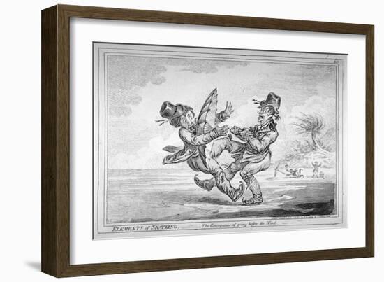 Elements of Skateing. the Consequence of Going before the Wind, 1805-James Gillray-Framed Giclee Print