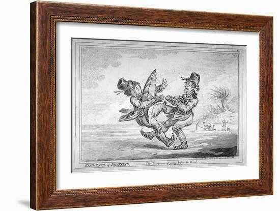 Elements of Skateing. the Consequence of Going before the Wind, 1805-James Gillray-Framed Giclee Print