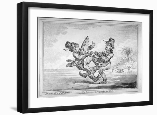 Elements of Skateing. the Consequence of Going before the Wind, 1805-James Gillray-Framed Giclee Print