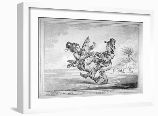 Elements of Skateing. the Consequence of Going before the Wind, 1805-James Gillray-Framed Giclee Print