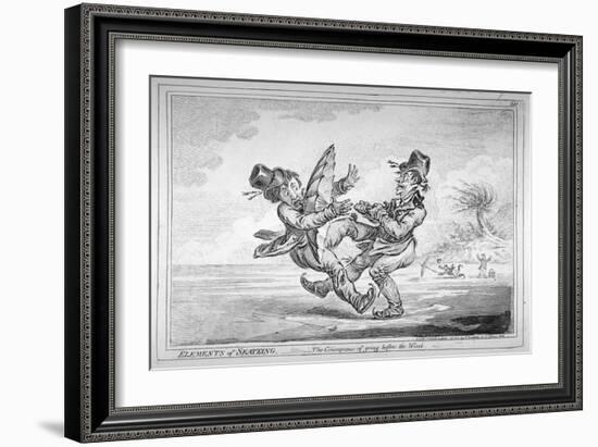 Elements of Skateing. the Consequence of Going before the Wind, 1805-James Gillray-Framed Giclee Print