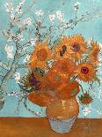 Collage Design with Painting Elements - Sunflowers & Almond Branches in Bloom-Elements of Vincent Van Gogh-Framed Premium Giclee Print