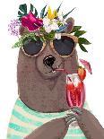 Cute Summer Cartoon Bear-Elena Barenbaum-Art Print