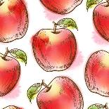 Pattern with Red Apple-Elena Terletskaya-Art Print