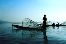 Fishermen on Water-Elena Yakusheva-Photographic Print