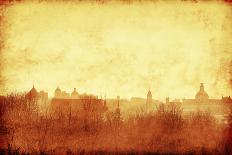 Cityscape of Vilnius at Sunset.Grunge and Retro Style.-Elenamiv-Photographic Print