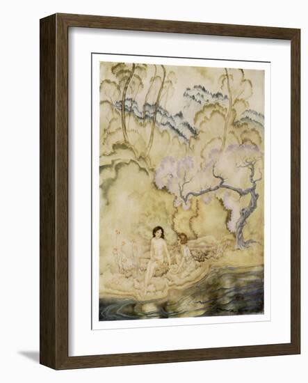 Eleonora in the Valley of the Many Coloured Grass-Arthur Rackham-Framed Art Print