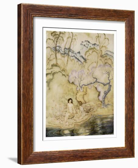 Eleonora in the Valley of the Many Coloured Grass-Arthur Rackham-Framed Art Print