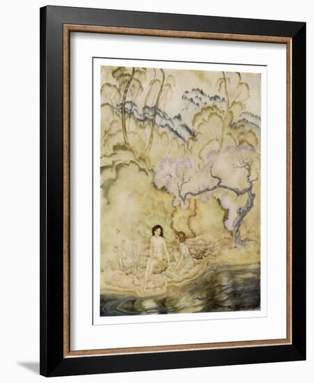 Eleonora in the Valley of the Many Coloured Grass-Arthur Rackham-Framed Art Print