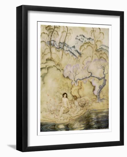 Eleonora in the Valley of the Many Coloured Grass-Arthur Rackham-Framed Art Print