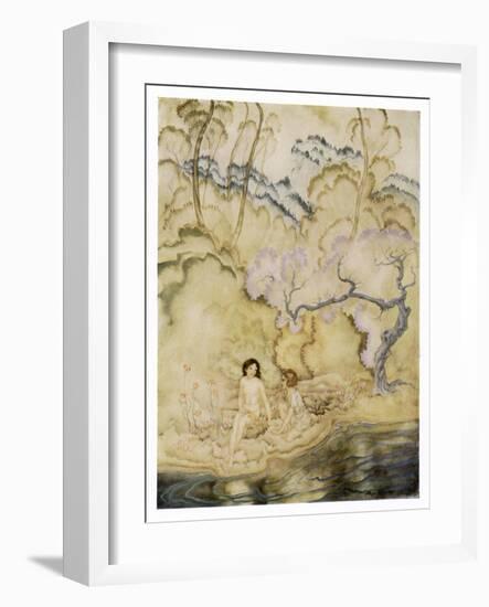 Eleonora in the Valley of the Many Coloured Grass-Arthur Rackham-Framed Art Print