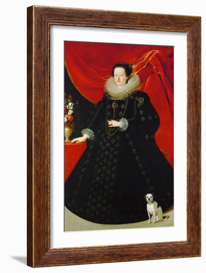 Eleonore De Gonzague (Ou De Mantoue) - Portrait of Eleonora Gonzaga (1598-1655), in Black Dress, By-Justus Sustermans-Framed Giclee Print