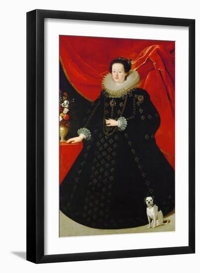 Eleonore De Gonzague (Ou De Mantoue) - Portrait of Eleonora Gonzaga (1598-1655), in Black Dress, By-Justus Sustermans-Framed Giclee Print