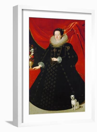 Eleonore De Gonzague (Ou De Mantoue) - Portrait of Eleonora Gonzaga (1598-1655), in Black Dress, By-Justus Sustermans-Framed Giclee Print