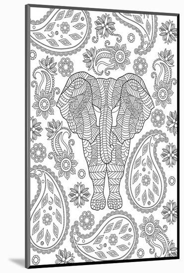 Elephane & Teardrop Coloring Art-null-Mounted Coloring Poster