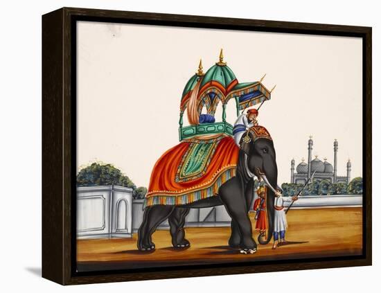 Elephant and a Mosque, from Thanjavur, India-null-Framed Premier Image Canvas