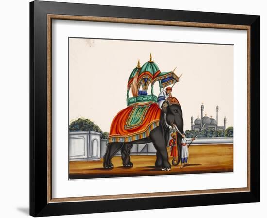 Elephant and a Mosque, from Thanjavur, India-null-Framed Giclee Print