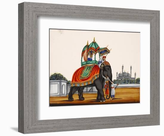 Elephant and a Mosque, from Thanjavur, India-null-Framed Giclee Print