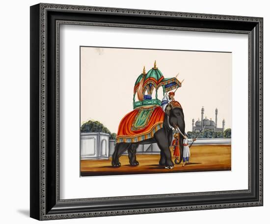 Elephant and a Mosque, from Thanjavur, India-null-Framed Giclee Print
