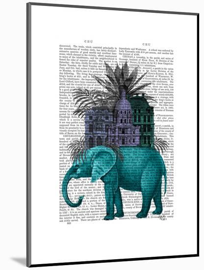 Elephant and Citadel-Fab Funky-Mounted Art Print