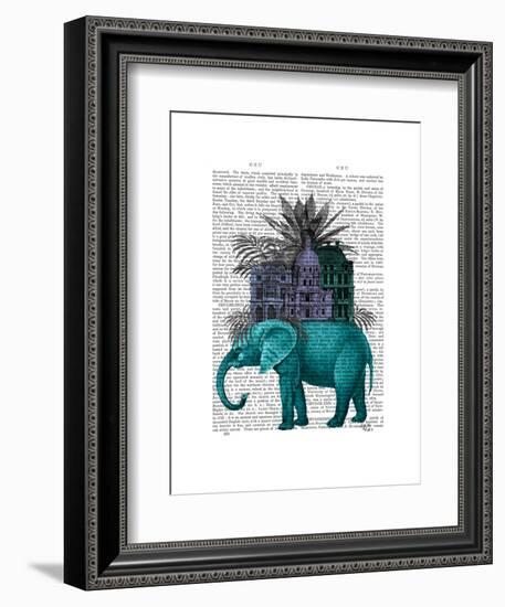 Elephant and Citadel-Fab Funky-Framed Art Print