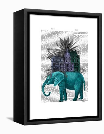 Elephant and Citadel-Fab Funky-Framed Stretched Canvas