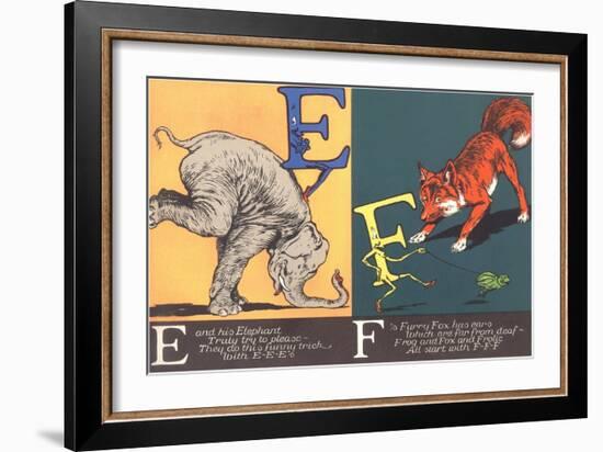 Elephant and Fox-null-Framed Art Print