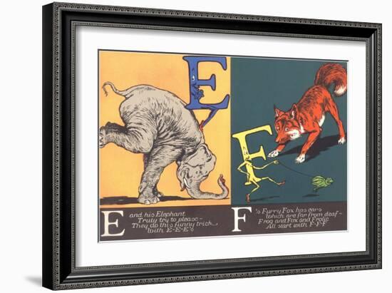 Elephant and Fox-null-Framed Art Print