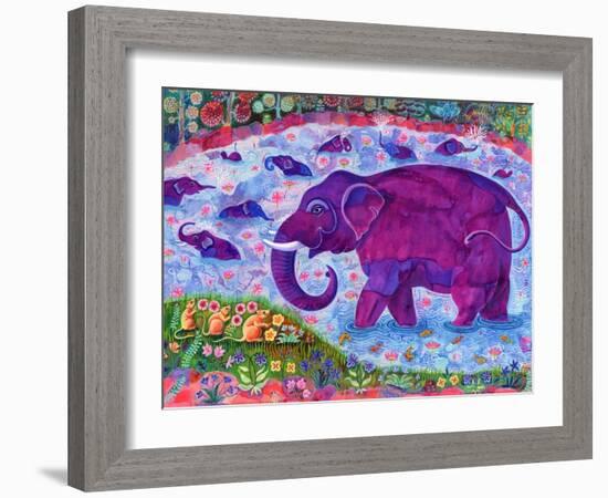 Elephant and mice, 1998,-Jane Tattersfield-Framed Giclee Print