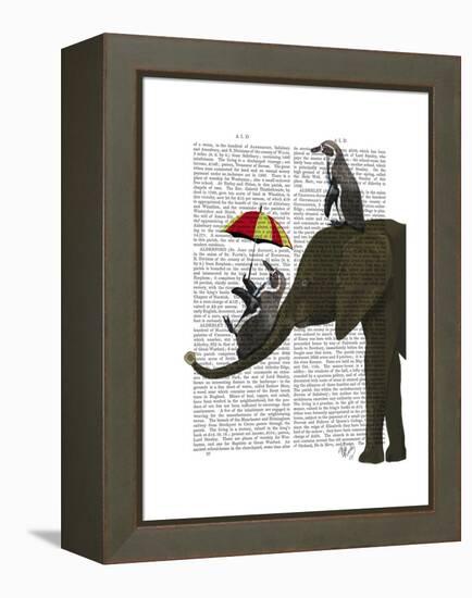 Elephant and Penguin-Fab Funky-Framed Stretched Canvas